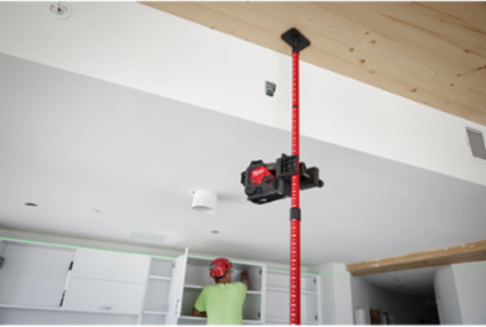 12ft Telescoping Laser Pole, Aluminum, 4.42 lb, Quick Release Clamp