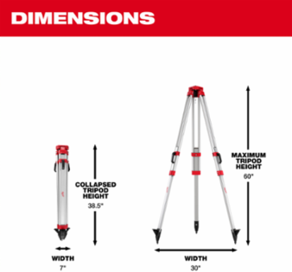 Aluminum Rotary Laser Tripod, Max Height 60 Inch, Lightweight 8.10 lbs, 5/8" x 11 Thread