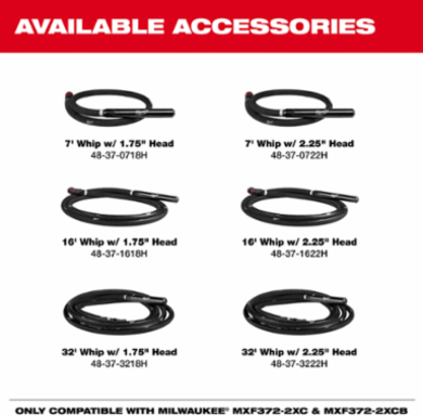 MX FUEL™ High Cycle Concrete Vibrator 16' Whip w/ 1.75" Head