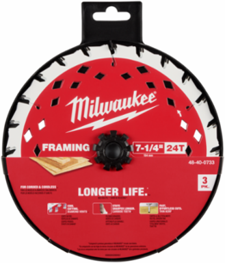 7-1/4 Inch 24 Tooth Framing Circular Saw Blades (3 Pack)