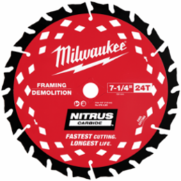 7-1/4” 24T NITRUS™ Carbide Framing & Demolition Circular Saw Blade – 2 PK