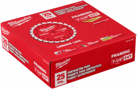 7-1/4 Inch 24 Tooth Framing Circular Saw Blades (25 Pack)
