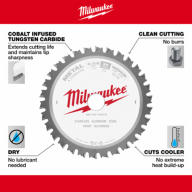 5-3/8 Inch Carbide Tipped Circular Saw Blade, 30 Teeth for Metal Cutting