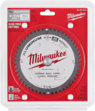 5-7/8 Inch Aluminum Cutting Circular Saw Blade, 50 Teeth, 0.05 Inch Plate Thickness