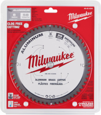 8 Inch Aluminum Cutting Circular Saw Blade, 60 Tooth, Carbide Tipped