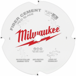 7-1/4 Inch PCD Circular Saw Blade for Fiber Cement, 4 Teeth, Anti-Friction
