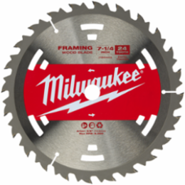 7-1/4 Inch 24T Circular Saw Blade, Tungsten Carbide, 5/8 Inch Arbor