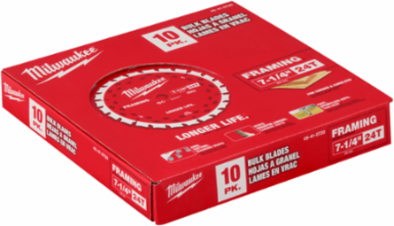 7-1/4 Inch 24 Tooth Framing Circular Saw Blade with 5/8 Inch Arbor, 10 Pack
