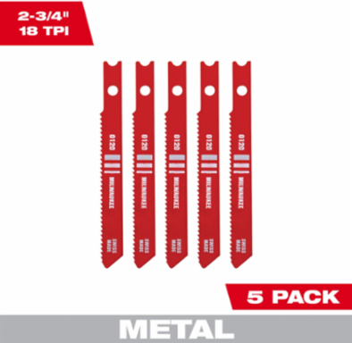 2-3/4 Inch 18 TPI U-Shank High Speed Steel Jig Saw Blades (5 PK)