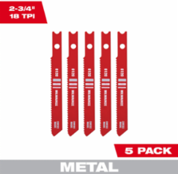 2-3/4 Inch 18 TPI U-Shank High Speed Steel Jig Saw Blades (5 PK)