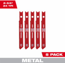 2-3/4 Inch 24 TPI U-Shank High Speed Steel Jig Saw Blades (5 Pack)