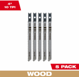4 Inch U-Shank High Carbon Steel Jig Saw Blades, 10 TPI (5 Pack)