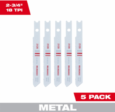 2-3/4 Inch Bi-Metal Jig Saw Blades, 18 TPI, U-Shank (5 Pack)