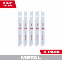 2-3/4 Inch Bi-Metal Jig Saw Blades, 18 TPI, U-Shank (5 Pack)
