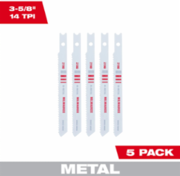 Bi-Metal Jig Saw Blades, 3-5/8 Inch, U-Shank, 14 TPI, 5 Pack