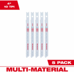 4 Inch Bi-Metal U-Shank Jig Saw Blades, 10 TPI, 5 Pack