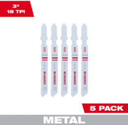 3 Inch Bi-Metal Jig Saw Blades, 18 TPI, 5 Pack