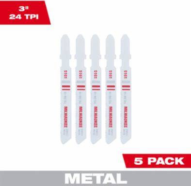 Bi-Metal Jig Saw Blades 3 Inch 24 TPI (5 Pack)