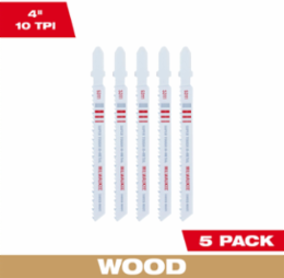 4 Inch 10 TPI T-Shank Bi-Metal Jig Saw Blades (5 Pack)