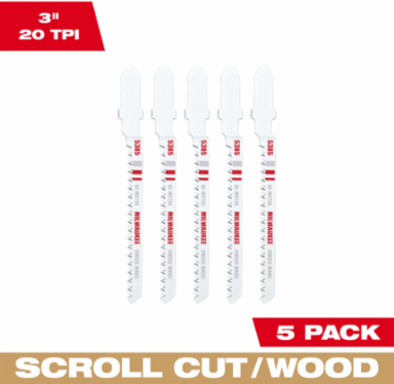 Bi-Metal Jig Saw Blades, 3 Inch, 20 TPI (5 PK)
