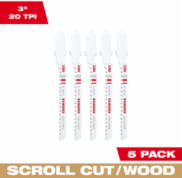 Bi-Metal Jig Saw Blades, 3 Inch, 20 TPI (5 PK)