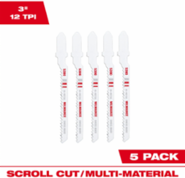 3 Inch 12 TPI Bi-Metal T-Shank Jig Saw Blade Set (5 Pack)