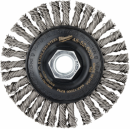 4 Inch Stainless Steel Stringer Bead Wheel, 0.625 Inch Arbor, 12000 RPM