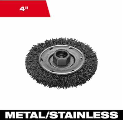 4 Inch Full Cable Twist Knot Wire Wheel - Stainless Steel, Extra Coarse, 0.2 Inch Wire Diameter