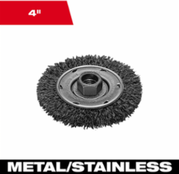 4 Inch Full Cable Twist Knot Wire Wheel - Stainless Steel, Extra Coarse, 0.2 Inch Wire Diameter