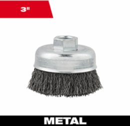 3 Inch Carbon Steel Crimped Wire Cup Brush, Extra Coarse, 1200 RPM