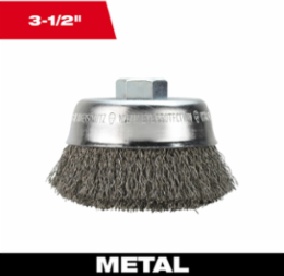 3-1/2 Inch Crimped Wire Cup Brush, Carbon Steel, 12000 RPM