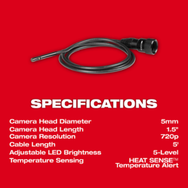 5mm 5' Borescope Camera Cable