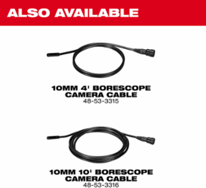 10mm 4' Borescope Camera Cable for M12™ Wireless Monitor