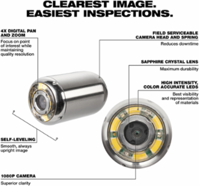 20mm Replacement Camera Head Kit for M12™ 85’ High Flex Compact Inspection Camera