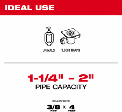 TRAPSNAKE™ 4 Ft Replacement Auger Cable, 3/8 Inch Diameter, Metal Material