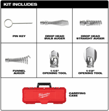 1-1/4" - 2" Head Attachment Kit for 5/8" Sectional Cable, Steel Construction, 6 Pieces