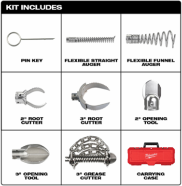 2"-4" Head Attachment Kit for 7/8" Sectional Cable, Steel Construction, 7-Piece Set