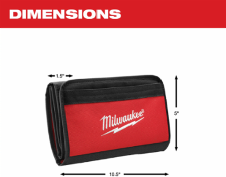 Roll Up Accessory Case, 10.5 Inch x 5 Inch, Rugged Nylon with Velcro Closure