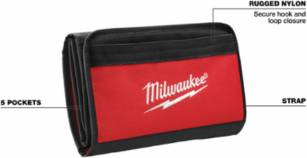 Roll Up Accessory Case, 10.5 Inch x 5 Inch, Rugged Nylon with Velcro Closure