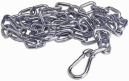 6 ft Safety Chain, Metal, 3/4 Ton Capacity, 33 lbs Max Load