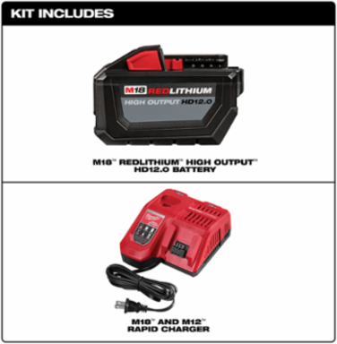 M18™ REDLITHIUM™ HIGH OUTPUT™ HD 12.0Ah Battery and Charger Starter Kit