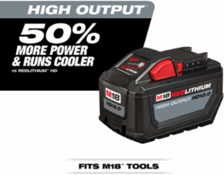 M18™ REDLITHIUM™ HIGH OUTPUT™ HD 12.0Ah Battery and Charger Starter Kit