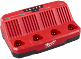 M12™ 4-Bay Sequential Charger, Accepts All M12™ Batteries, 120V