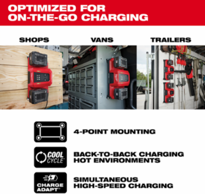 M18™ Dual Bay Simultaneous Super Charger w/ 4 Point Mounting