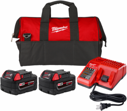 M18 REDLITHIUM XC 5.0Ah Battery System Starter Kit (2-Pack, 120V)