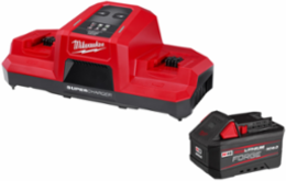 M18TM Dual Bay Super Charger Kit with REDLITHIUMTM FORGETM XC6.0 Battery, 15-Minute Charge