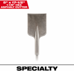 1-1/8 Inch Hex Asphalt Cutter, 5 Inch Width, 17-1/2 Inch Length