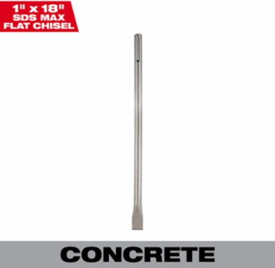 SDS-Max 18 Inch Flat Chisel - Forged Steel for Demolition & Chipping
