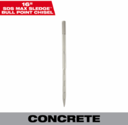 SDS MAX SLEDGETM 16 Inch Bull Point Chisel - High Grade Steel, 1/2 Inch Diameter
