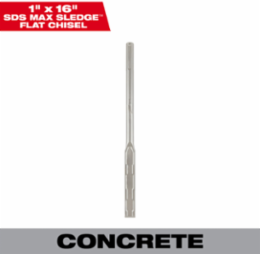 SDS MAX SLEDGETM 1 Inch x 16 Inch Flat Chisel, High Grade Forged Steel